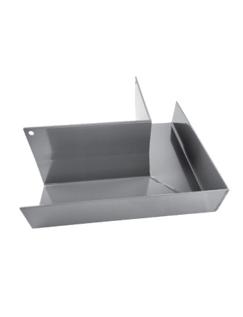 Aluminiowy narożnik profilu okapowego do systemów tarasowych, przeznaczony do estetycznego i szczelnego wykończenia krawędzi tarasu lub balkonu.