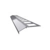 Aluminiowy profil okapowy K100 w widoku 3D, przeznaczony do estetycznego wykończenia krawędzi tarasu z okładziną ceramiczną.
