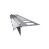 Aluminiowy profil okapowy z perforowanym ramieniem montażowym, przeznaczony do wykończenia krawędzi balkonu lub tarasu i odprowadzenia wody.