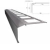Aluminiowy profil okapowy K301 do tarasu z zaznaczonymi wymiarami technicznymi.