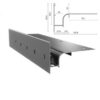 Aluminiowy profil okapowy W30 do tarasu wentylowanego z widocznymi wymiarami technicznymi, prezentacja produktu na białym tle.