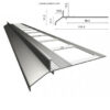 Profil okapowy K30 do tarasów i balkonów, metalowy element krawędziowy z perforacją montażową, widok produktu z przekrojem technicznym i podanymi wymiarami.